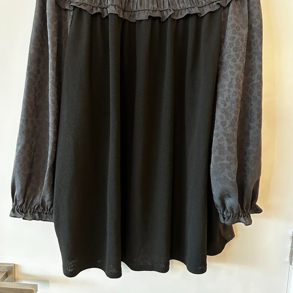 Anthropologie Gray Ruffled Blouse - Picture 7 of 11